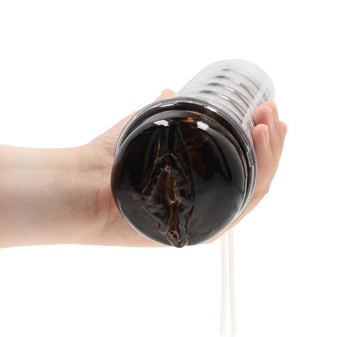 Czarny masturbator typu wagina z TPE i teksturą | Loris.pl