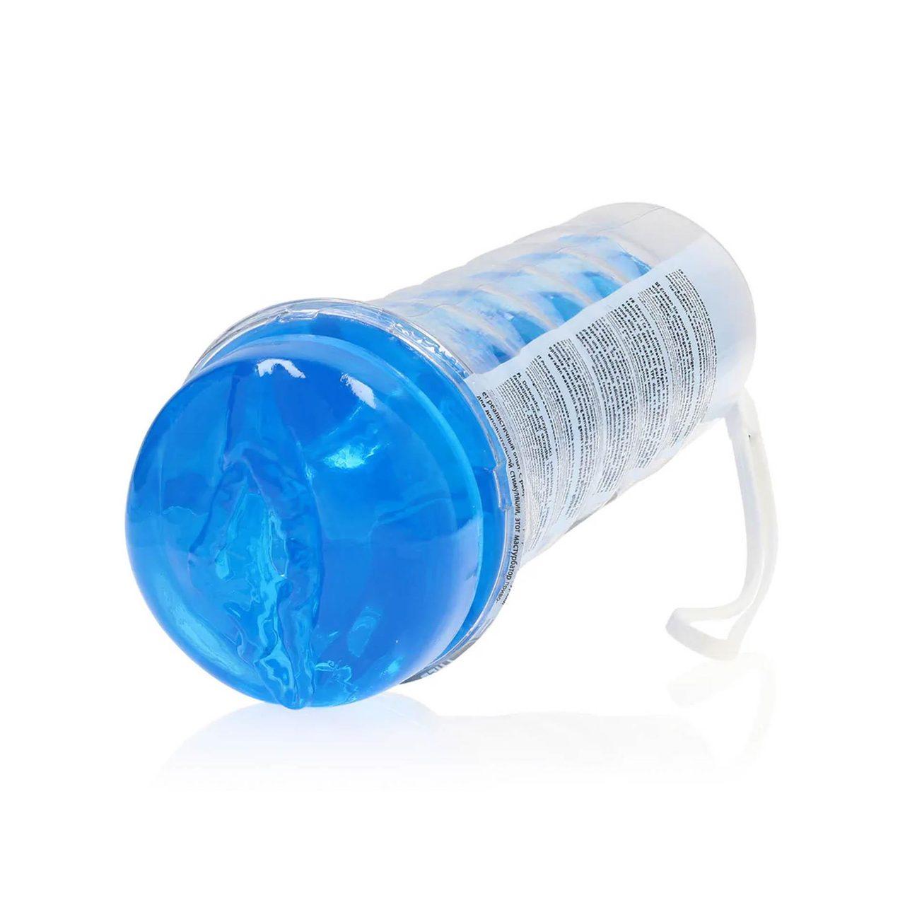 Niebieski masturbator waginalny TPE z fakturą | Loris.pl