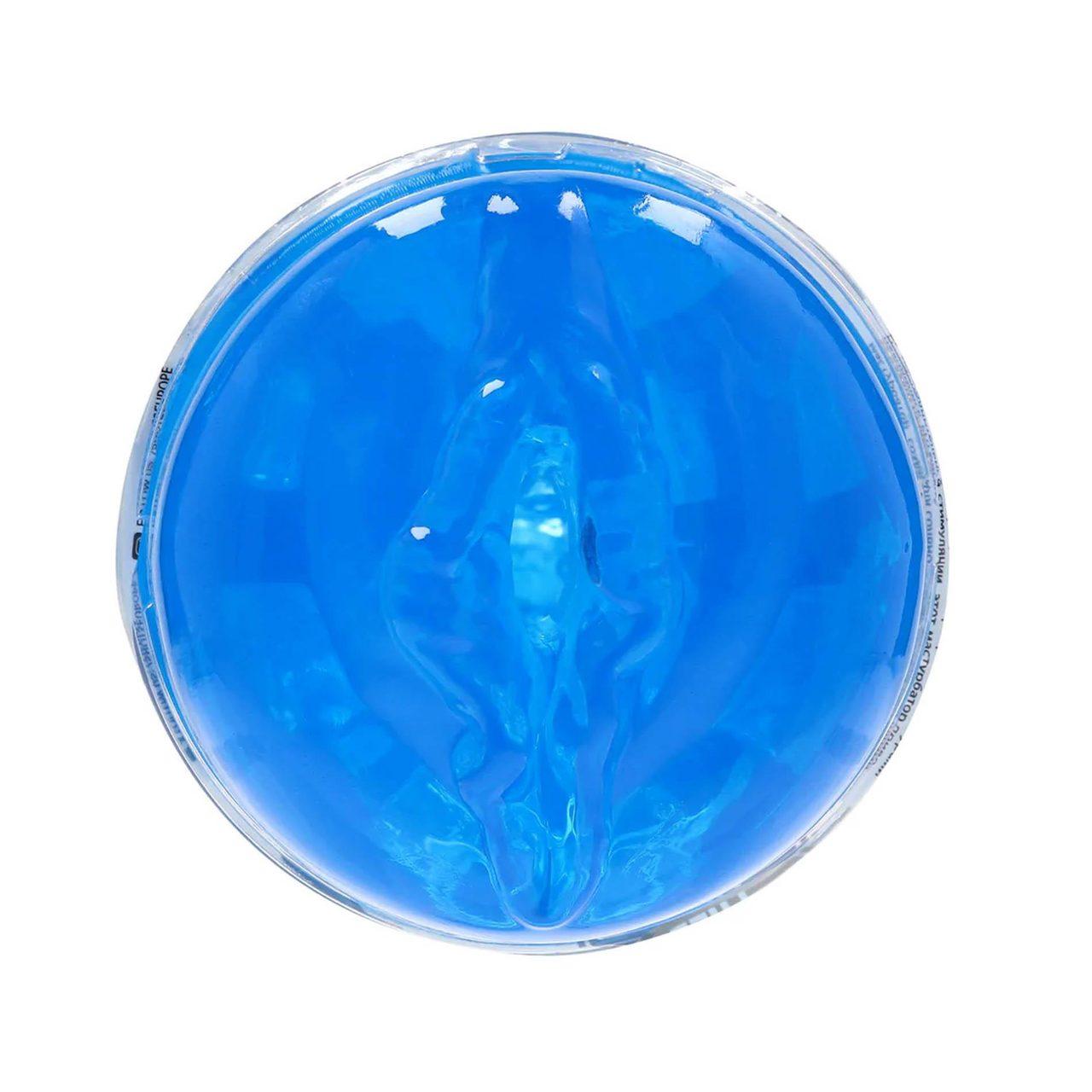 Niebieski masturbator waginalny TPE z fakturą | Loris.pl