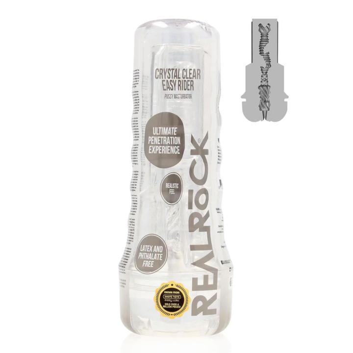 Transparentny masturbator waginalny TPE z żłobieniami | Loris.pl