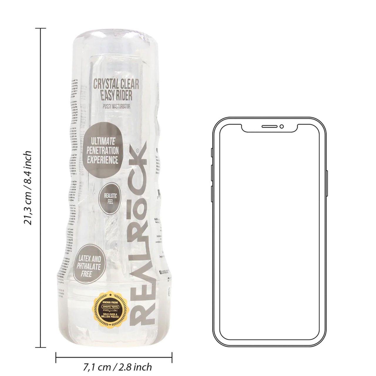 Transparentny masturbator waginalny TPE z żłobieniami | Loris.pl