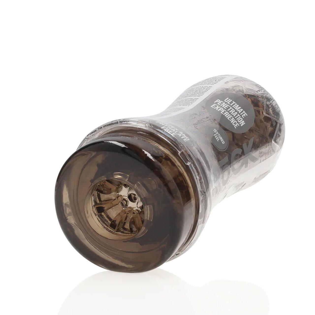 Czarny masturbator TPE z teksturą – intensywna stymulacja | Loris.pl