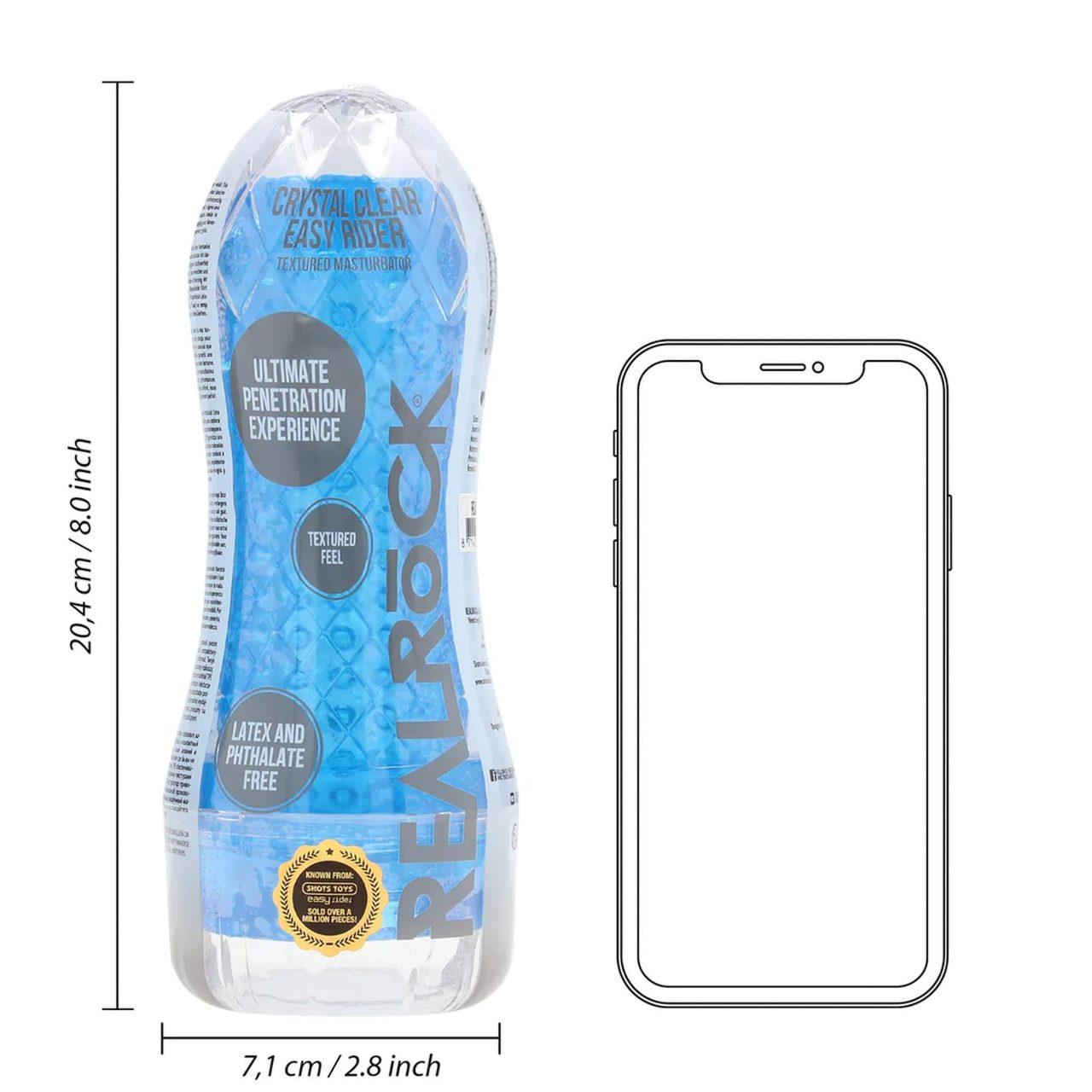 Teksturowany masturbator TPE niebieski - intensywna stymulacja | Loris.pl