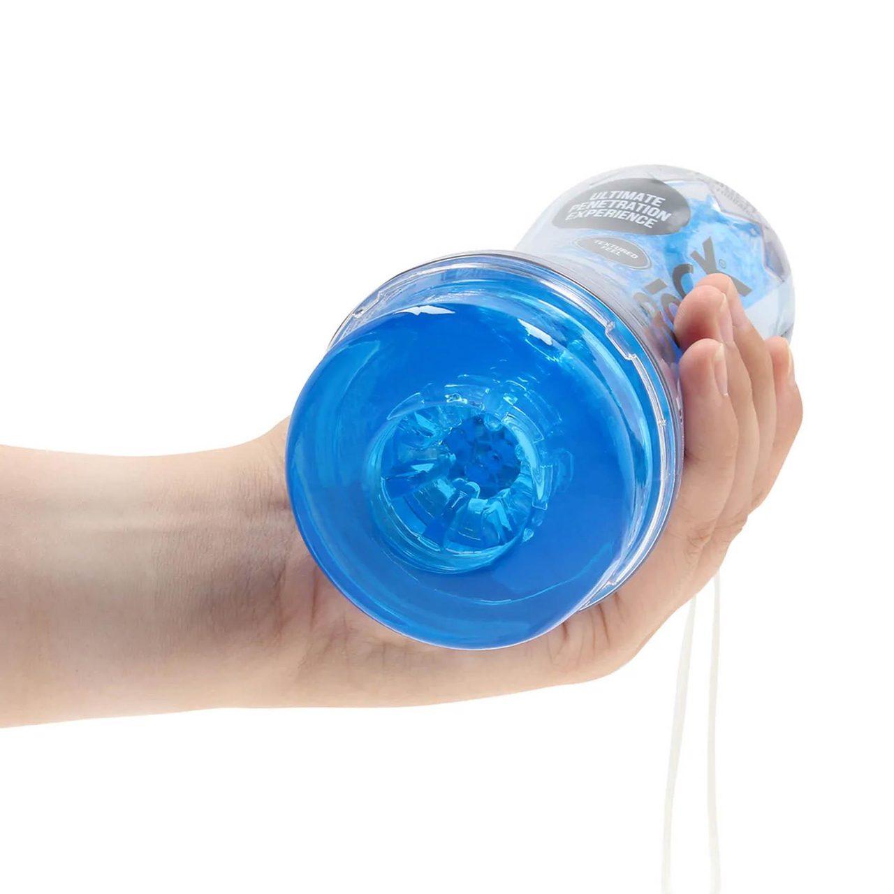 Teksturowany masturbator TPE niebieski - intensywna stymulacja | Loris.pl