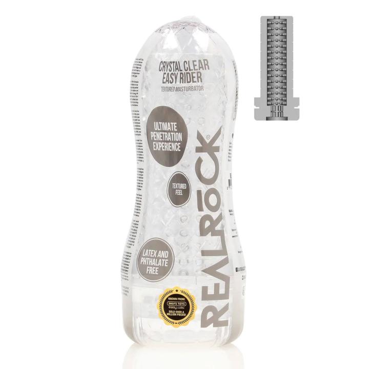 Transparentny masturbator teksturowany TPE – kompaktowa przyjemność | Loris.pl