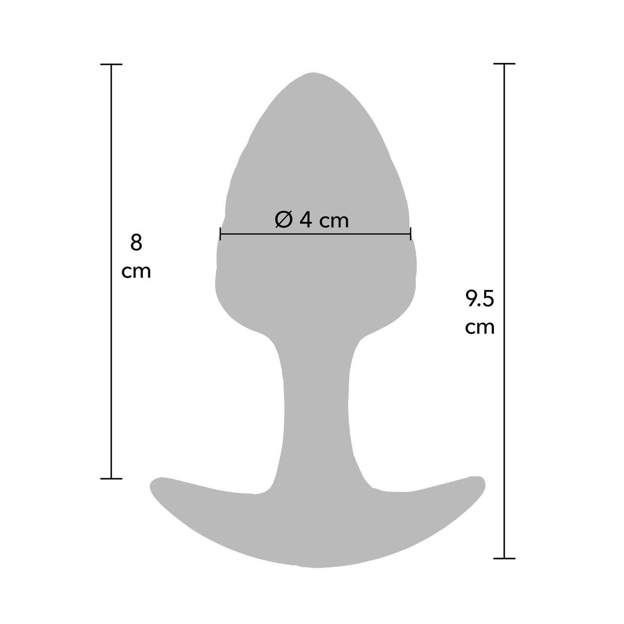 Silikonowy korek analny medium z kryształową kulką | Loris.pl