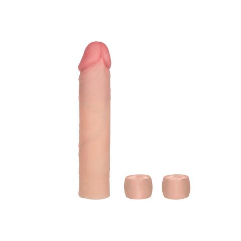 Silikonowa przedłużka penisa 20,25 cm cielista | 2 stopery