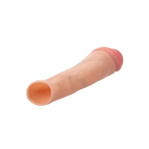 Silikonowa przedłużka penisa 20,25 cm cielista | 2 stopery
