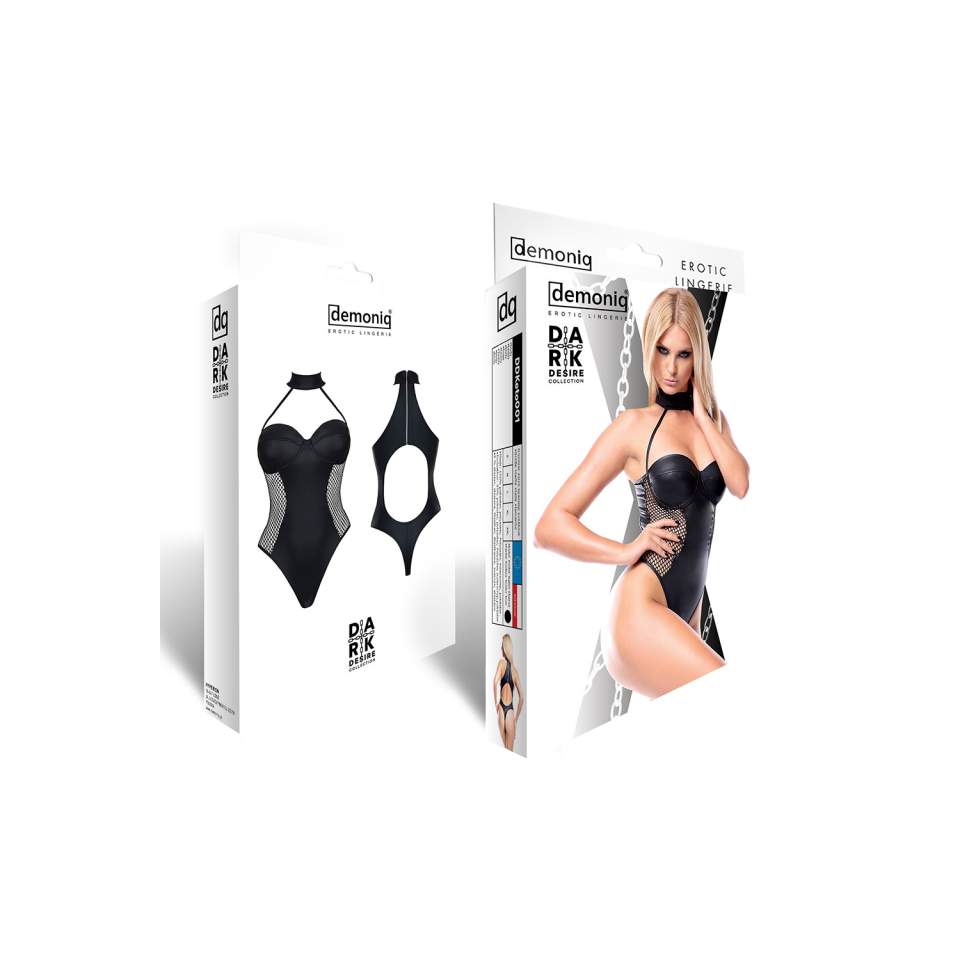 Seksowne czarne body Demoniq Keto ze stójką