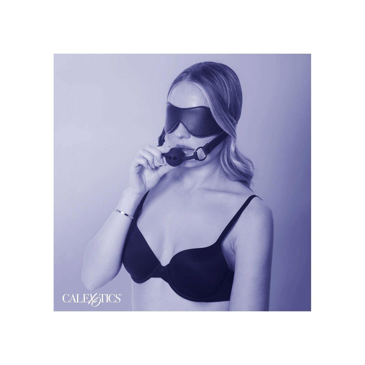 Zestaw BDSM: maska blackout i oddychający knebel silikonowy | Loris.pl