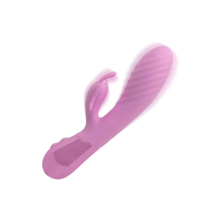 Wibrator króliczek z motylkiem i falistym trzonem | Wodoodporny, USB