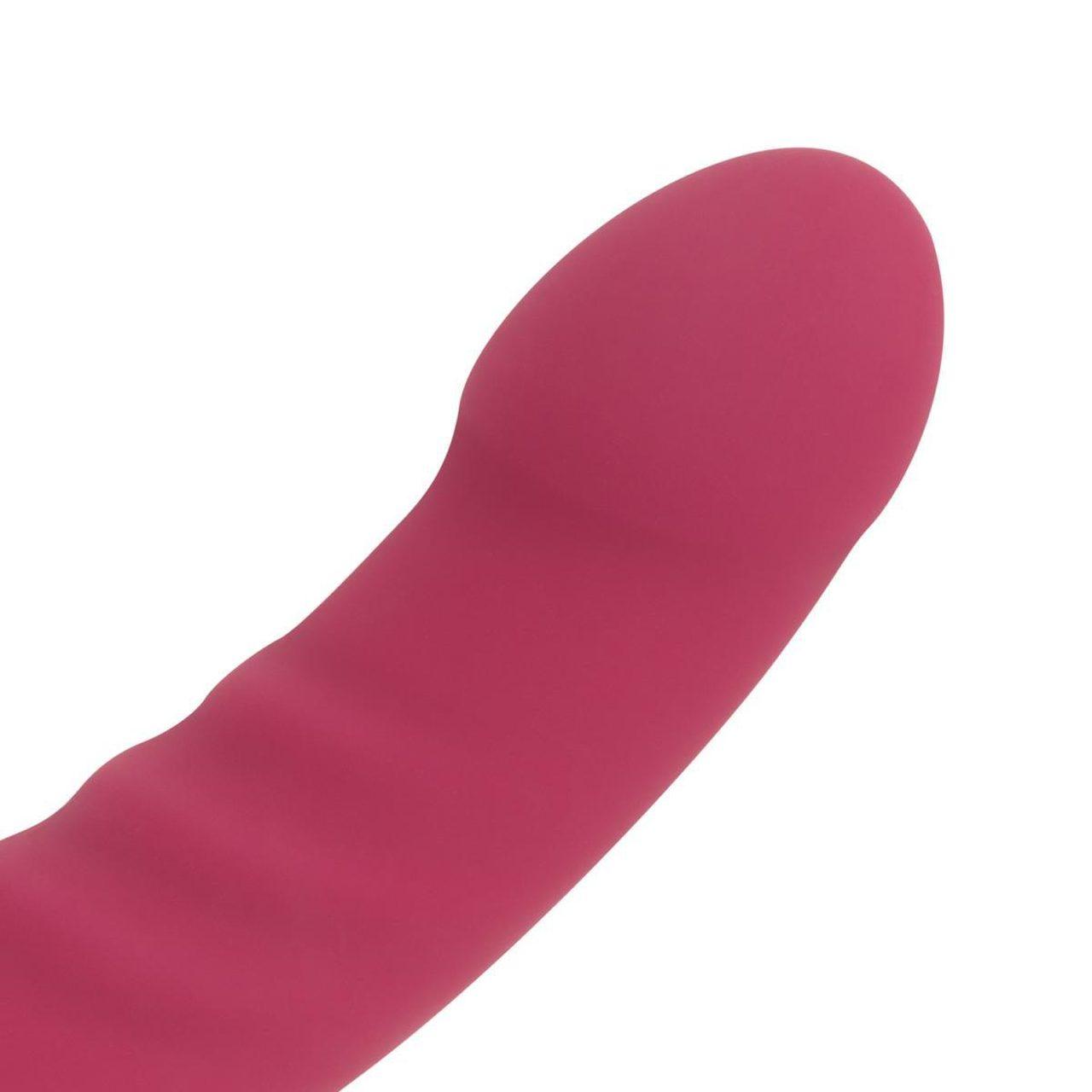 Podwójny strap-on bez pasków z wibracjami i aplikacją | Silikon IPX7