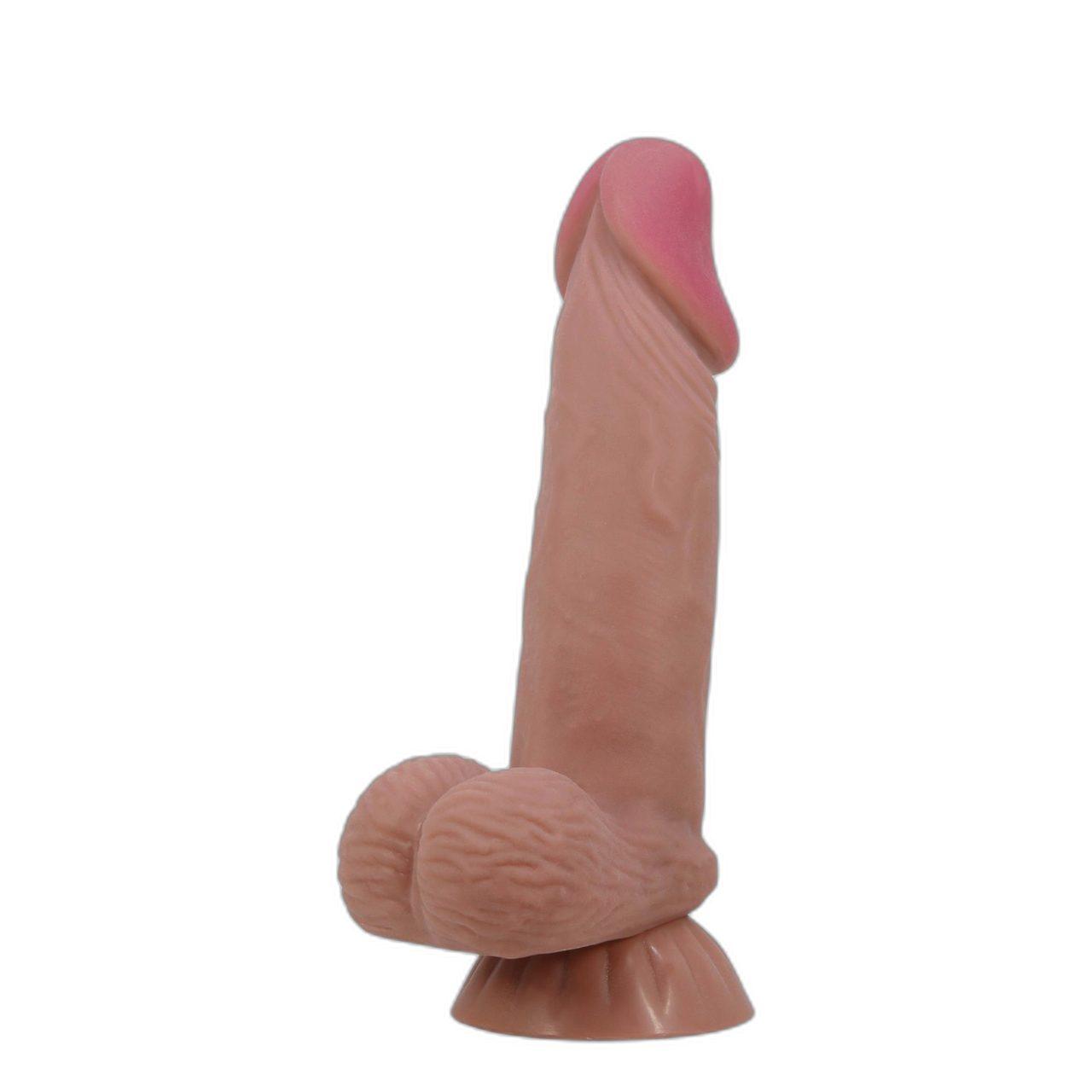 Realistyczne dildo z przyssawką 20,6 cm – przesuwana skóra, TPR | Loris.pl