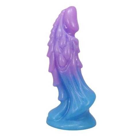 Silikonowe dildo 19 cm z przyssawką – rzeźbione monster