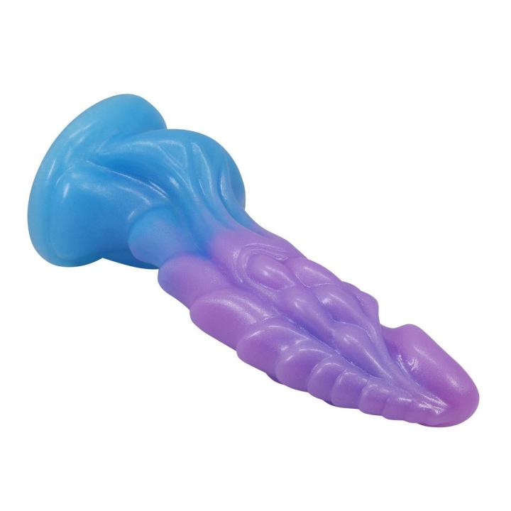 Silikonowe dildo 19 cm z przyssawką – rzeźbione monster
