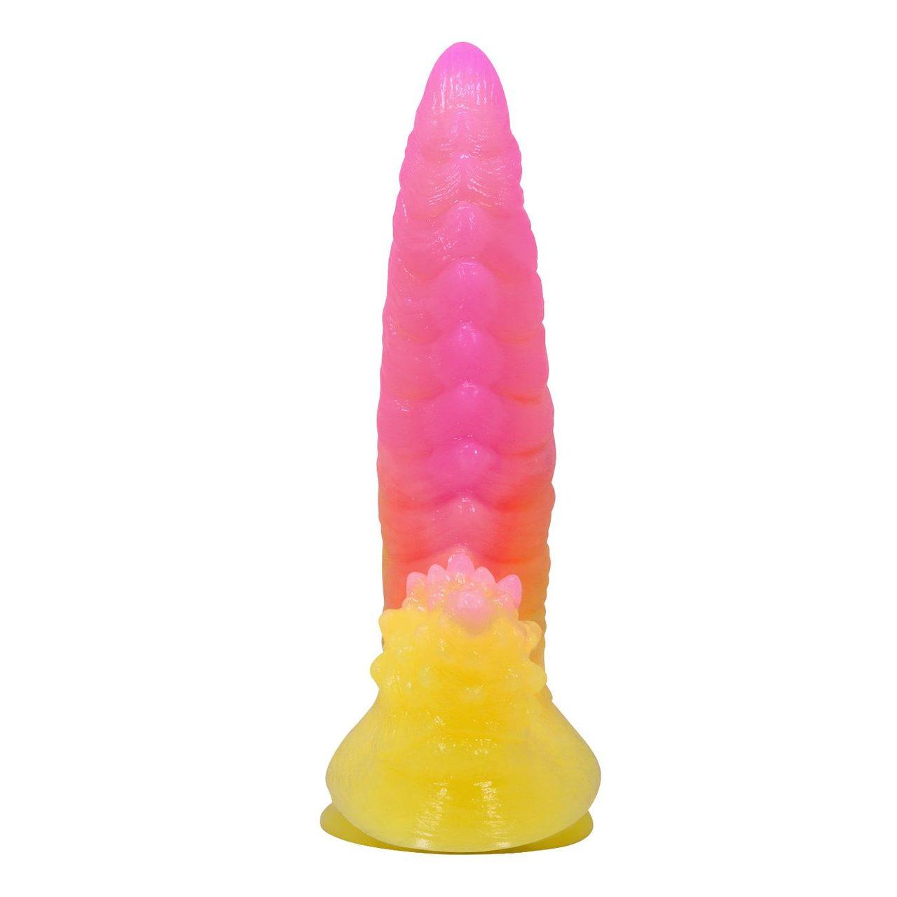 Żłobione dildo 22,5 cm z przyssawką | Silikon | Loris.pl