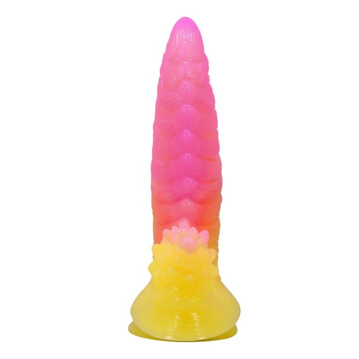 Żłobione dildo 22,5 cm z przyssawką | Silikon | Loris.pl