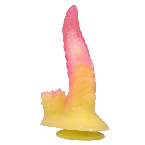 Żłobione dildo 22,5 cm z przyssawką | Silikon
