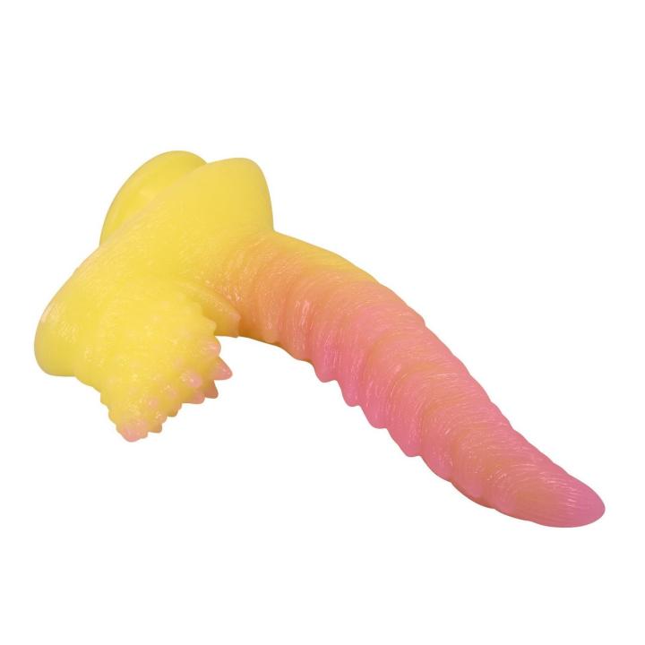 Żłobione dildo 22,5 cm z przyssawką | Silikon