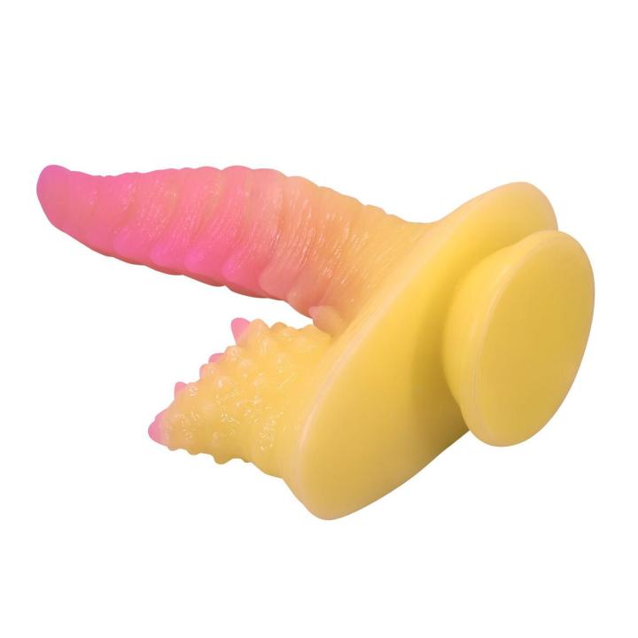 Żłobione dildo 22,5 cm z przyssawką | Silikon