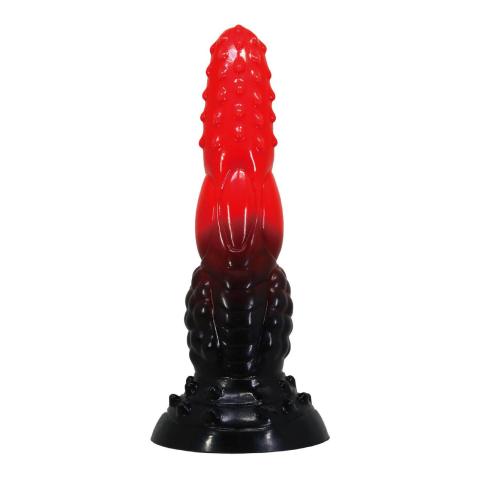 Silikonowe dildo 24,5 cm z przyssawką i pofalowaną teksturą