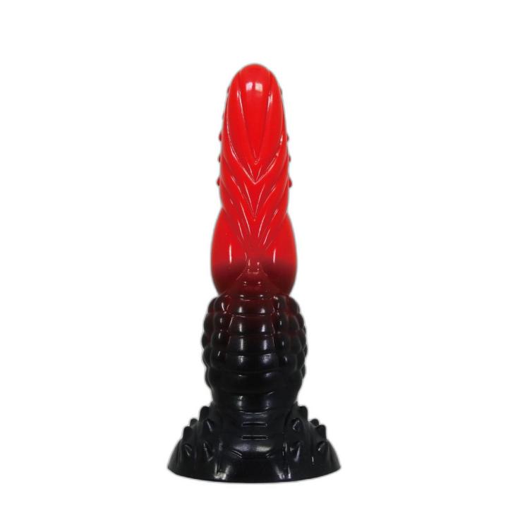 Silikonowe dildo 24,5 cm z przyssawką i pofalowaną teksturą
