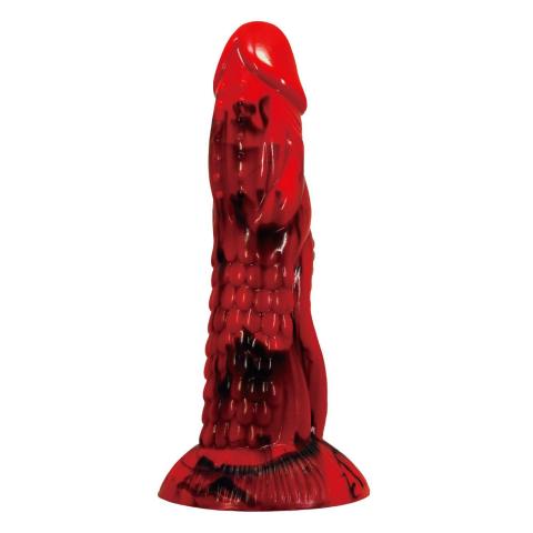 Duże dildo silikonowe 21 cm z pofalowaną teksturą