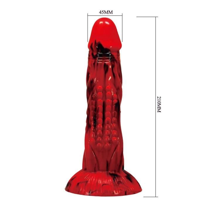 Duże dildo silikonowe 21 cm z pofalowaną teksturą