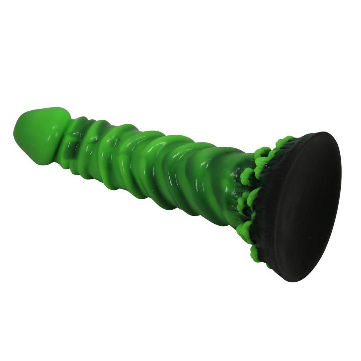 Teksturowane dildo silikonowe 22,9 cm z przyssawką