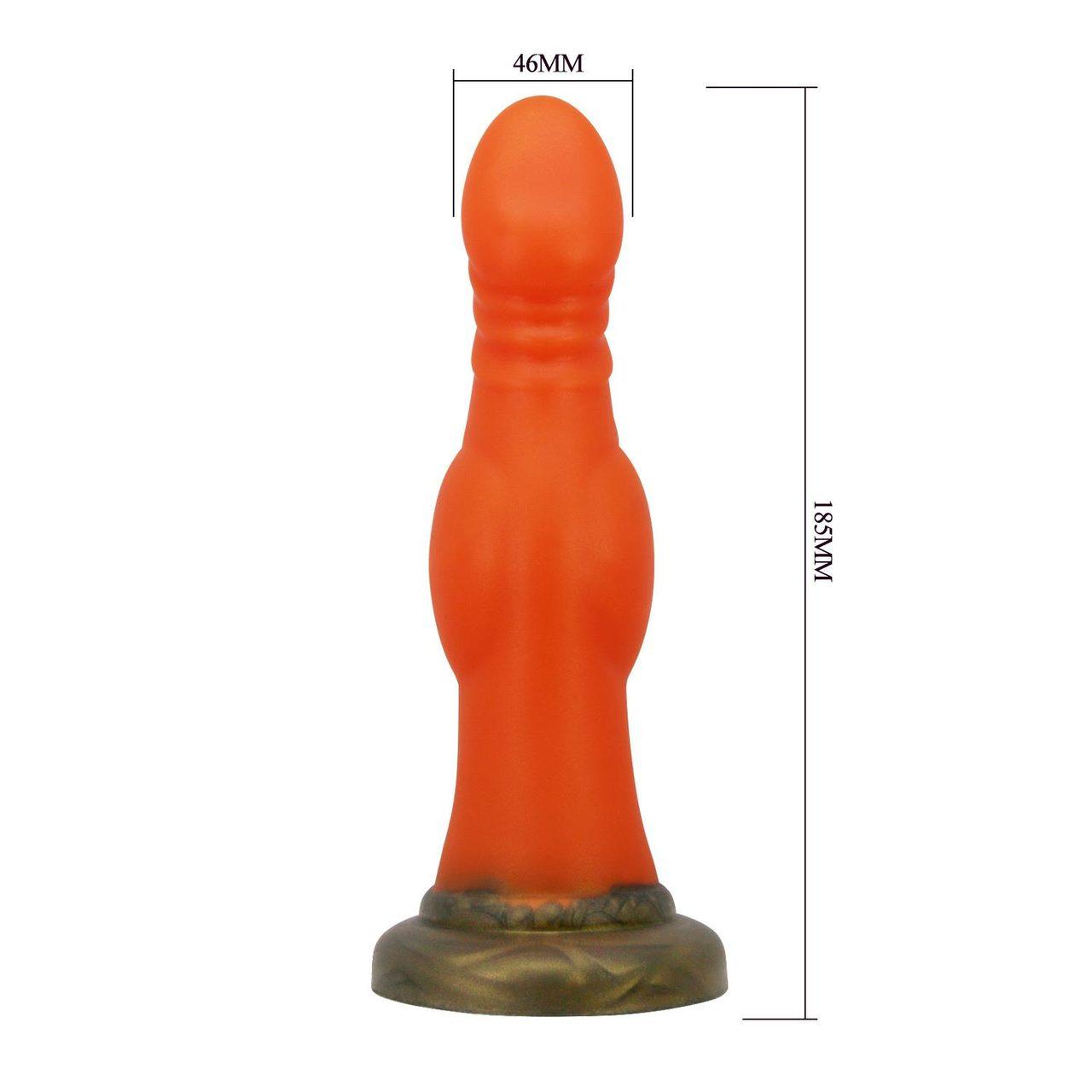Dildo silikonowe z przyssawką 18,5 cm – żłobione | Loris.pl