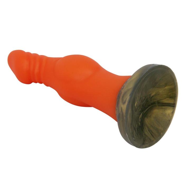 Dildo silikonowe z przyssawką 18,5 cm – żłobione