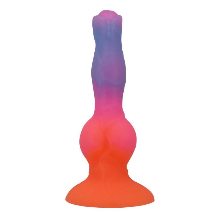 Falowane dildo silikonowe 21,5 cm z przyssawką | Loris.pl
