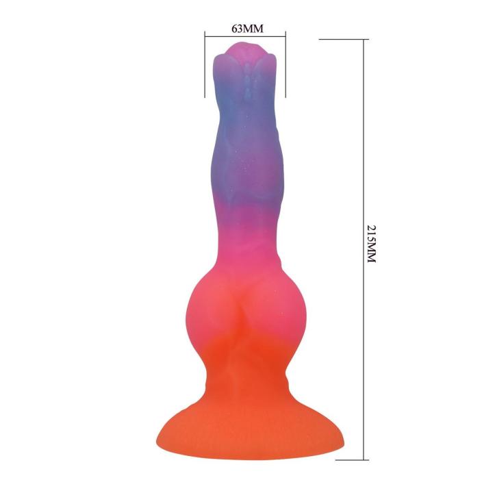 Falowane dildo silikonowe 21,5 cm z przyssawką