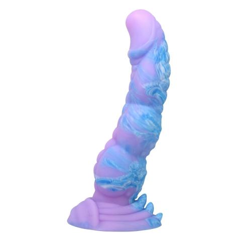 Falowane dildo 20,5 cm z przyssawką – silikon premium