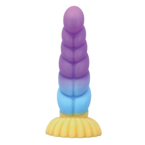 Duże dildo silikonowe 21,8 cm z przyssawką i falowaną fakturą