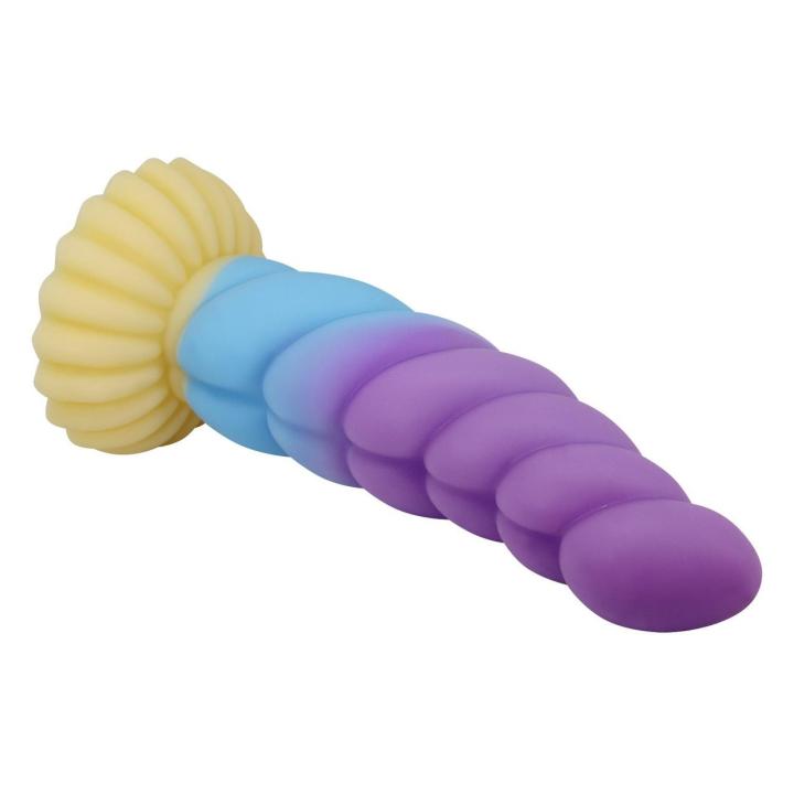 Duże dildo silikonowe 21,8 cm z przyssawką i falowaną fakturą