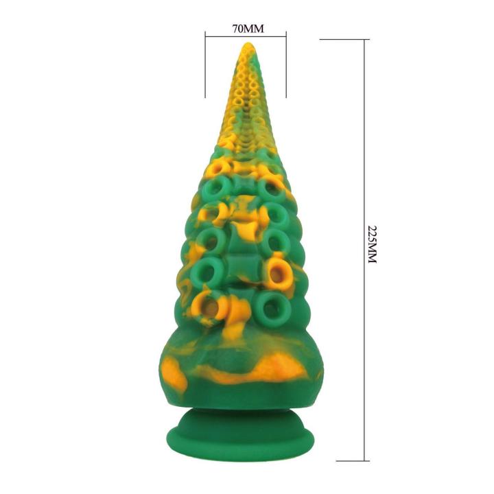 Duże dildo silikonowe 22,5 cm z żłobieniami i przyssawką