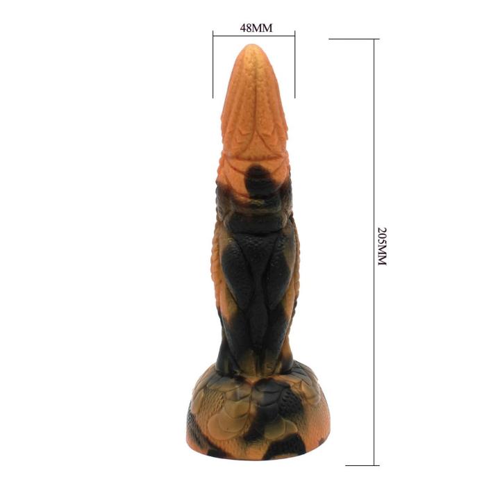 Gigantyczne dildo silikonowe z przyssawką 20,5 cm – teksturowane