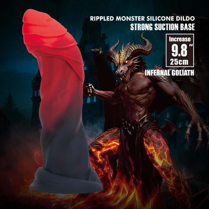Gigantyczne dildo silikonowe 25 cm z przyssawką i wypustkami