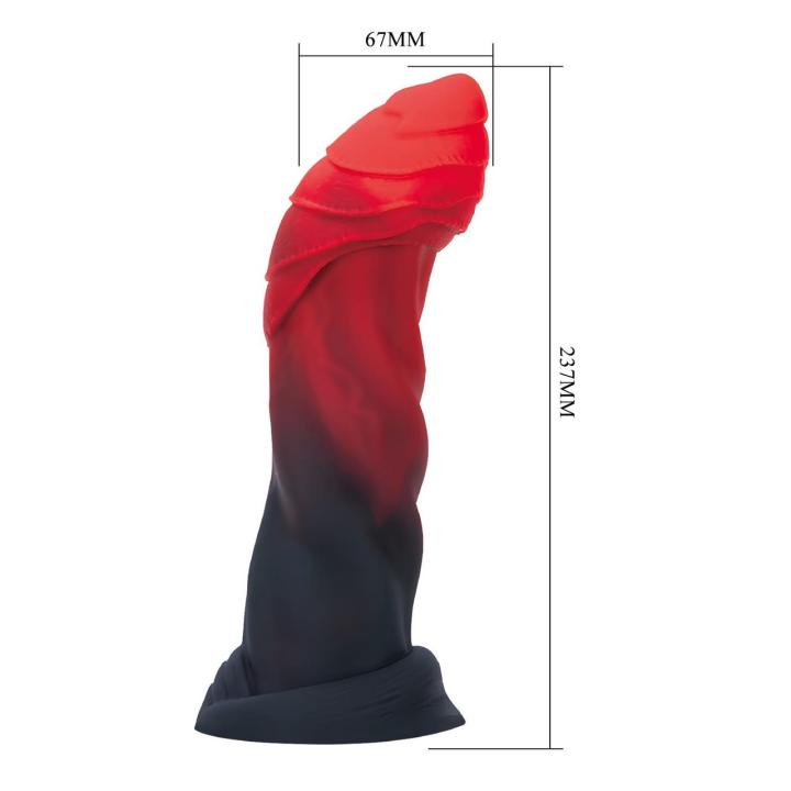 Gigantyczne dildo silikonowe 25 cm z przyssawką i wypustkami
