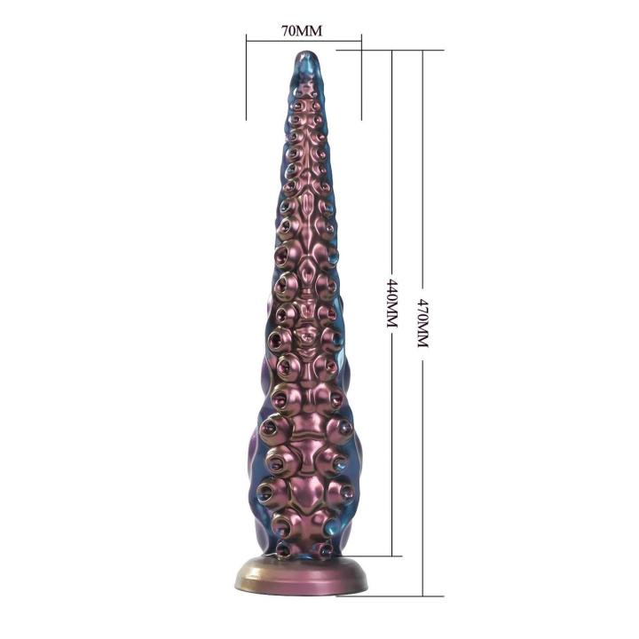 Gigantyczne dildo macka 47 cm z silikonu – falowana tekstura