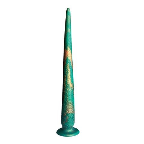 Silikonowe dildo 47 cm z przyssawką – łuskowana faktura