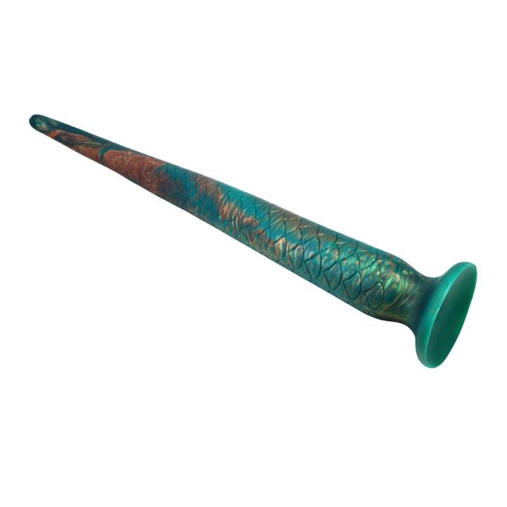 Silikonowe dildo 47 cm z przyssawką – łuskowana faktura