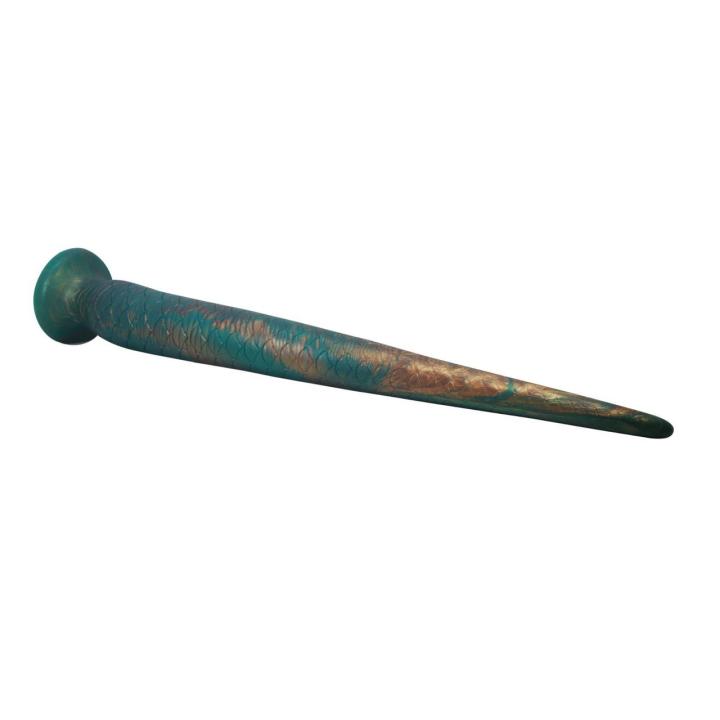 Silikonowe dildo 47 cm z przyssawką – łuskowana faktura