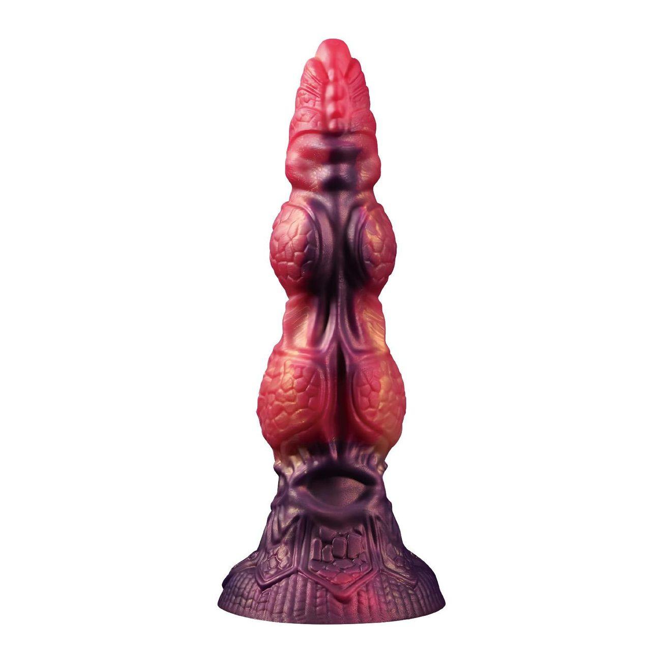 Monster dildo 24 cm z przyssawką | Silikon premium, pofalowana faktura