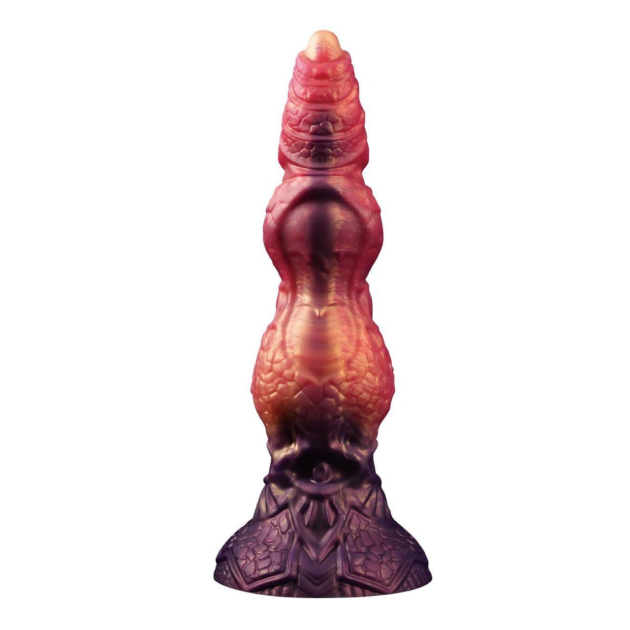 Monster dildo 24 cm z przyssawką | Silikon premium, pofalowana faktura