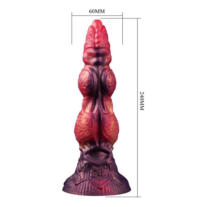 Monster dildo 24 cm z przyssawką | Silikon premium, pofalowana faktura