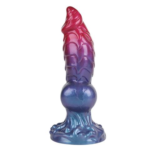 Monster dildo 24 cm z przyssawką i wypustkami