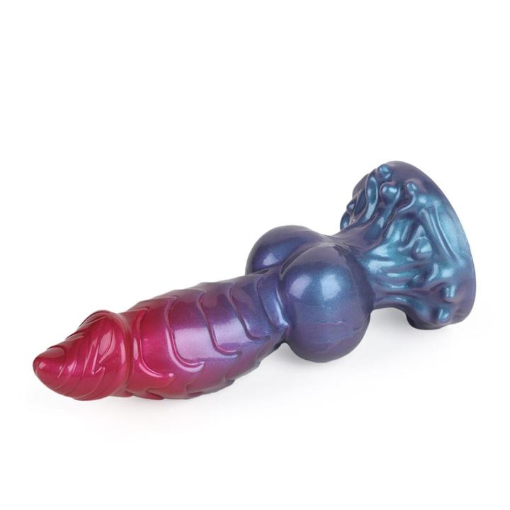 Monster dildo 24 cm z przyssawką i wypustkami
