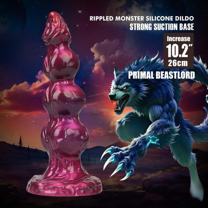 Teksturowane dildo silikonowe 26 cm z przyssawką